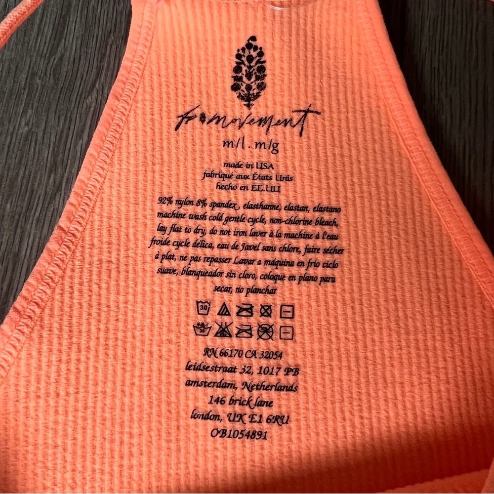 Free People Movement Happiness Runs Crop Tank In Peach Horizon Size M/L - Picture 10 of 14